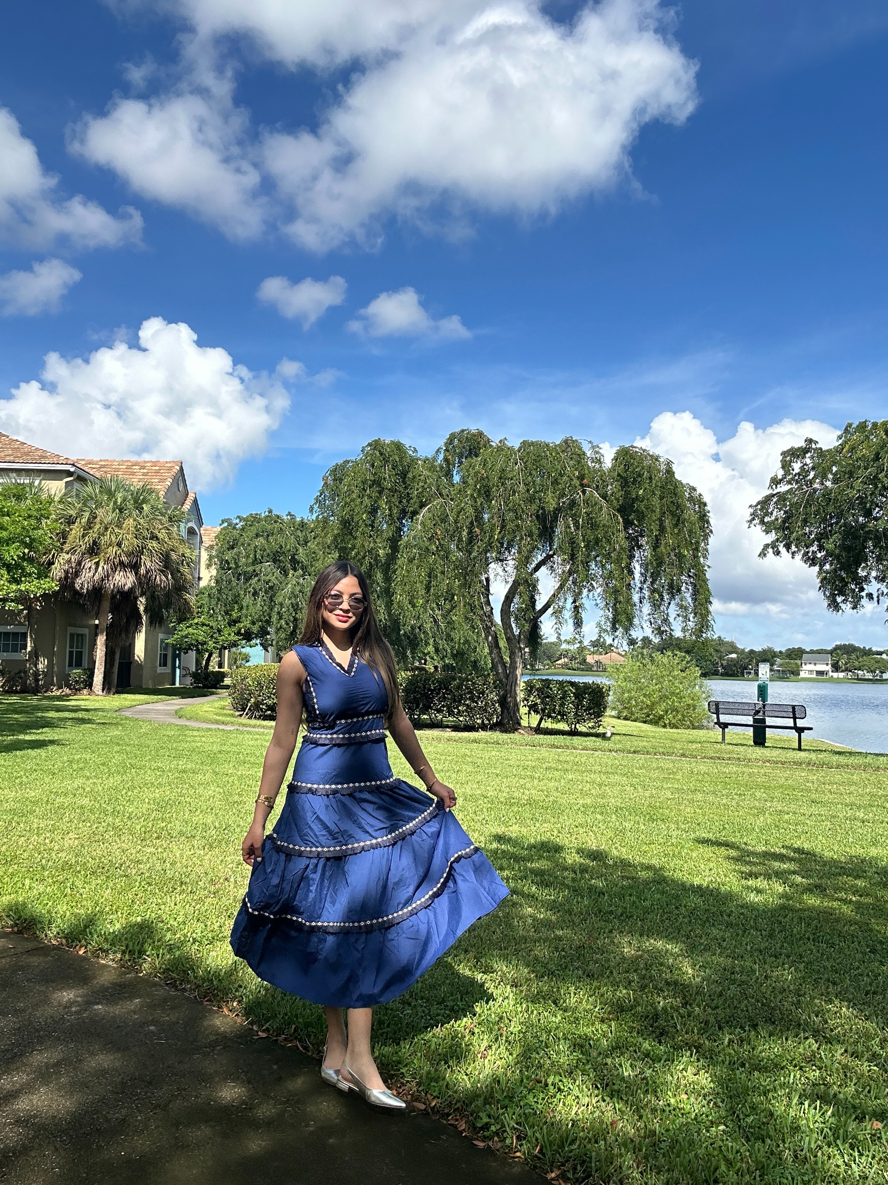 NAVY BLUE MIDI DRESS