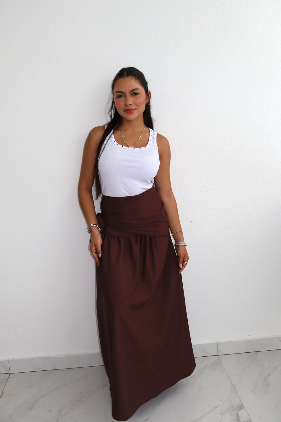 MAXI SKIRT BROWN