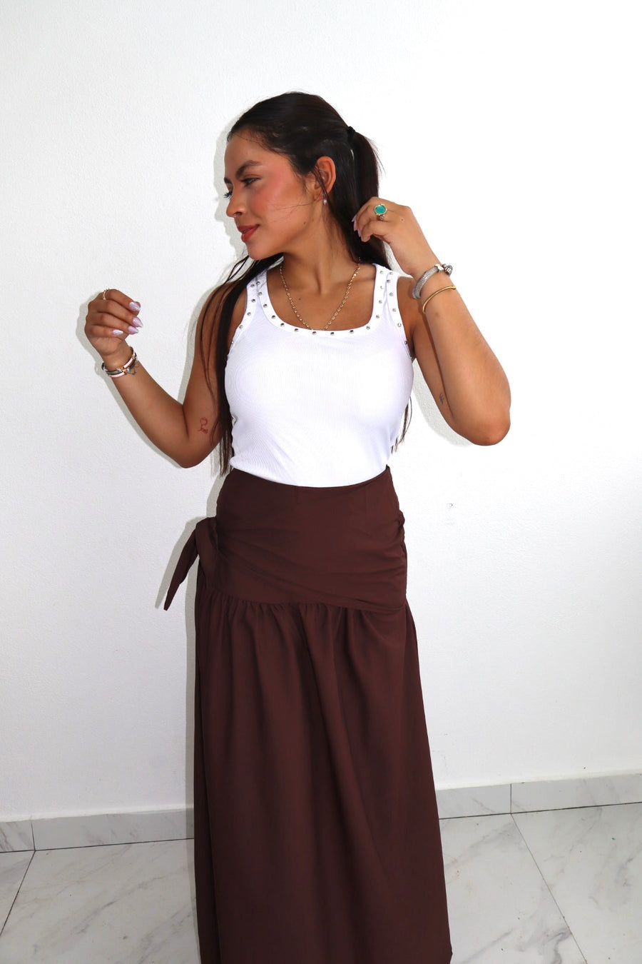 MAXI SKIRT BROWN