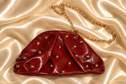 BURGUNDY BEADED BAG
