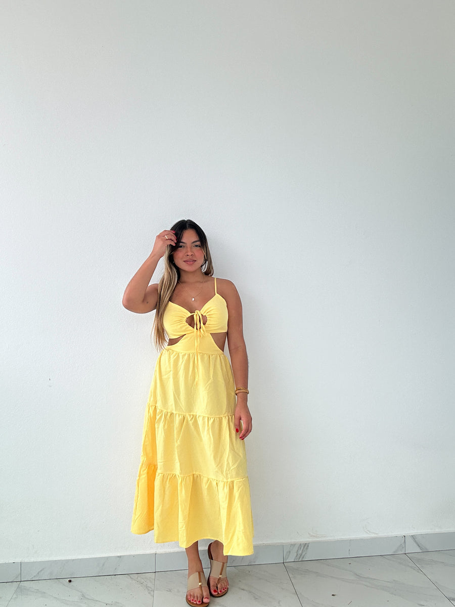 YELLOW MIDI DRESS