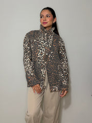 DENIM ANIMAL PRINT JACKET