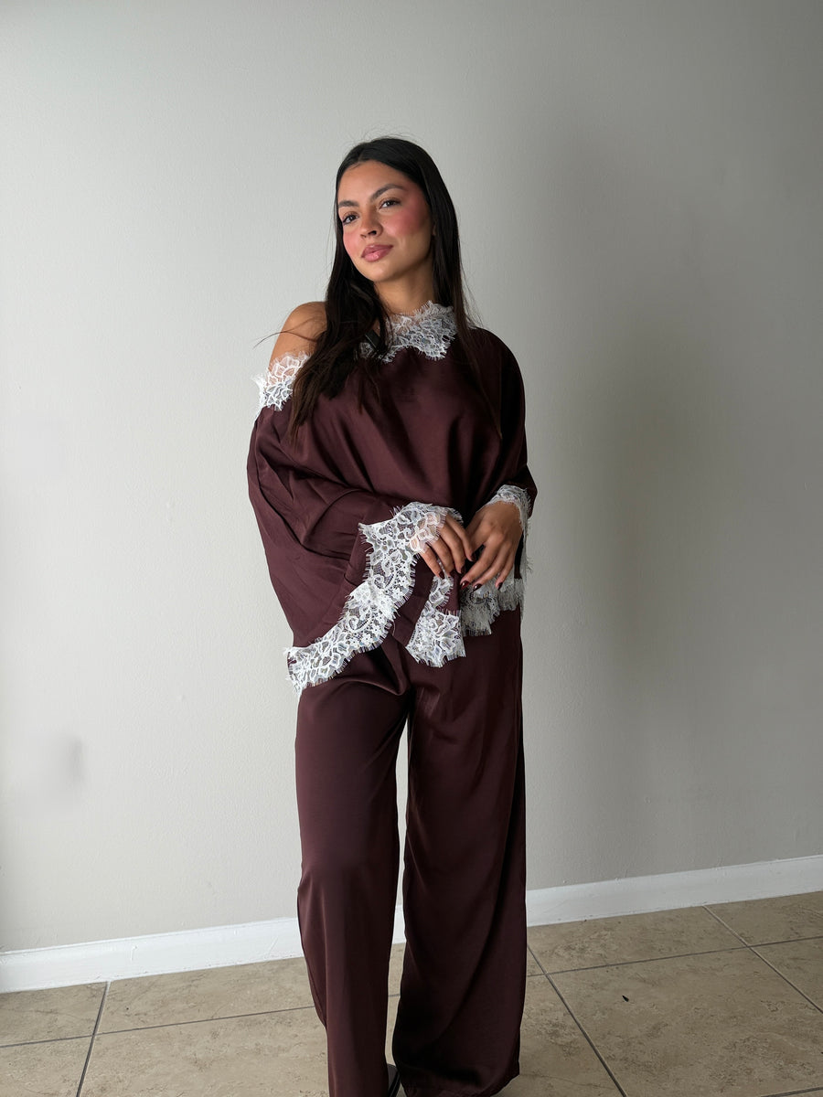 BROWN LACE SET