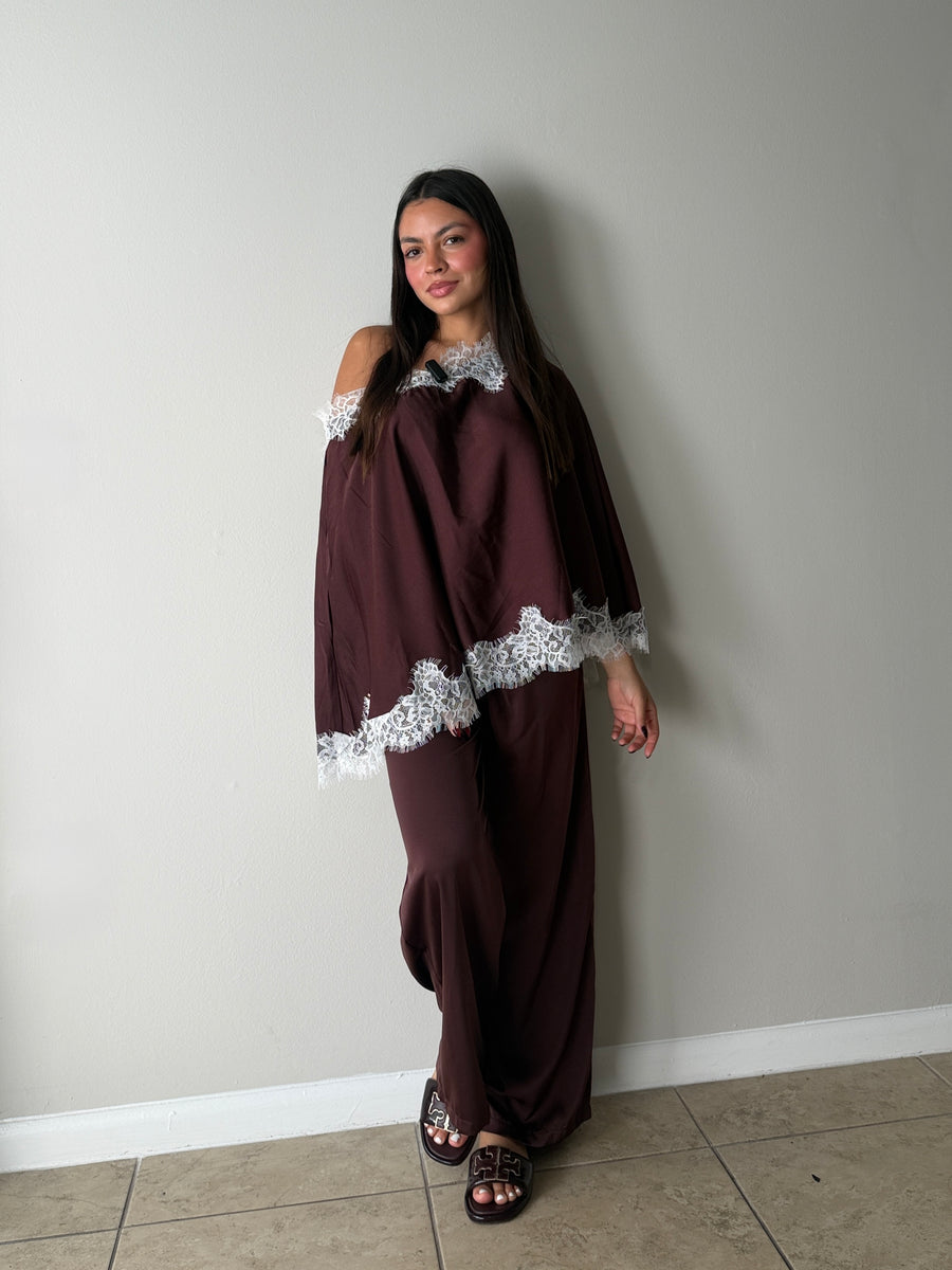 BROWN LACE SET
